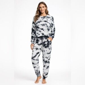 Splendid Sundown Playa Tie-Dye Lounge Set – Size Small – Waffle Knit Jogger Set